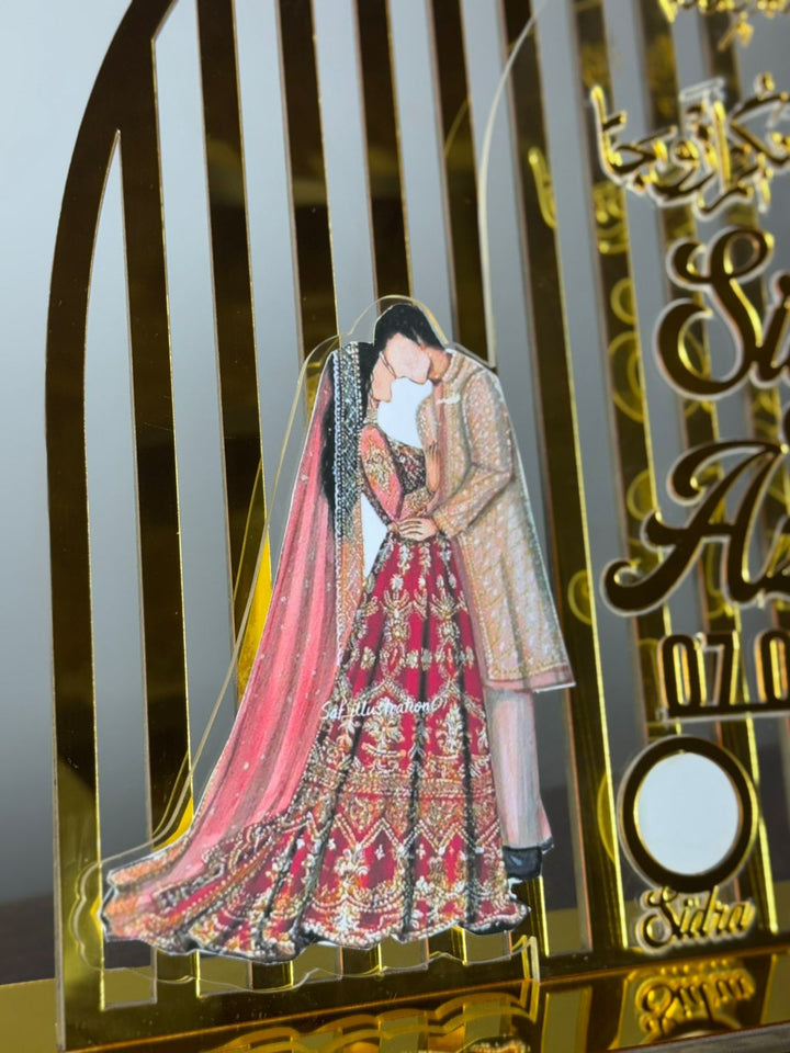 Nikah Thumb Board – Personalized for Wedding with Couple Stand